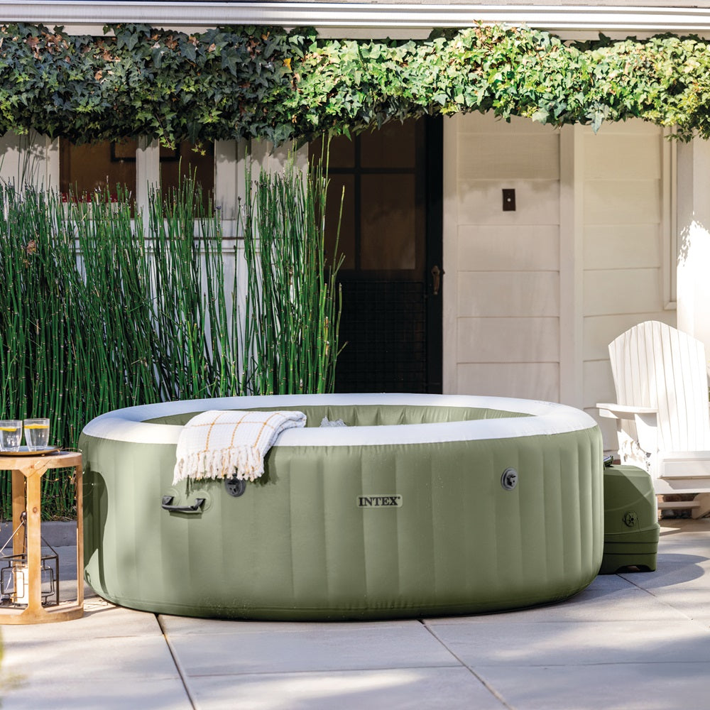 Whirlpool Bubble Massage, rund, olivegrün, für 6 Personen