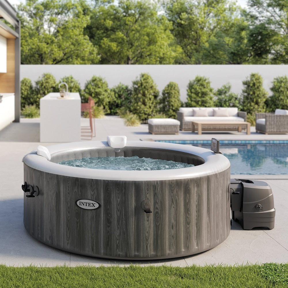 viereckiger Whirlpool in Holzoptik für 4 Personen