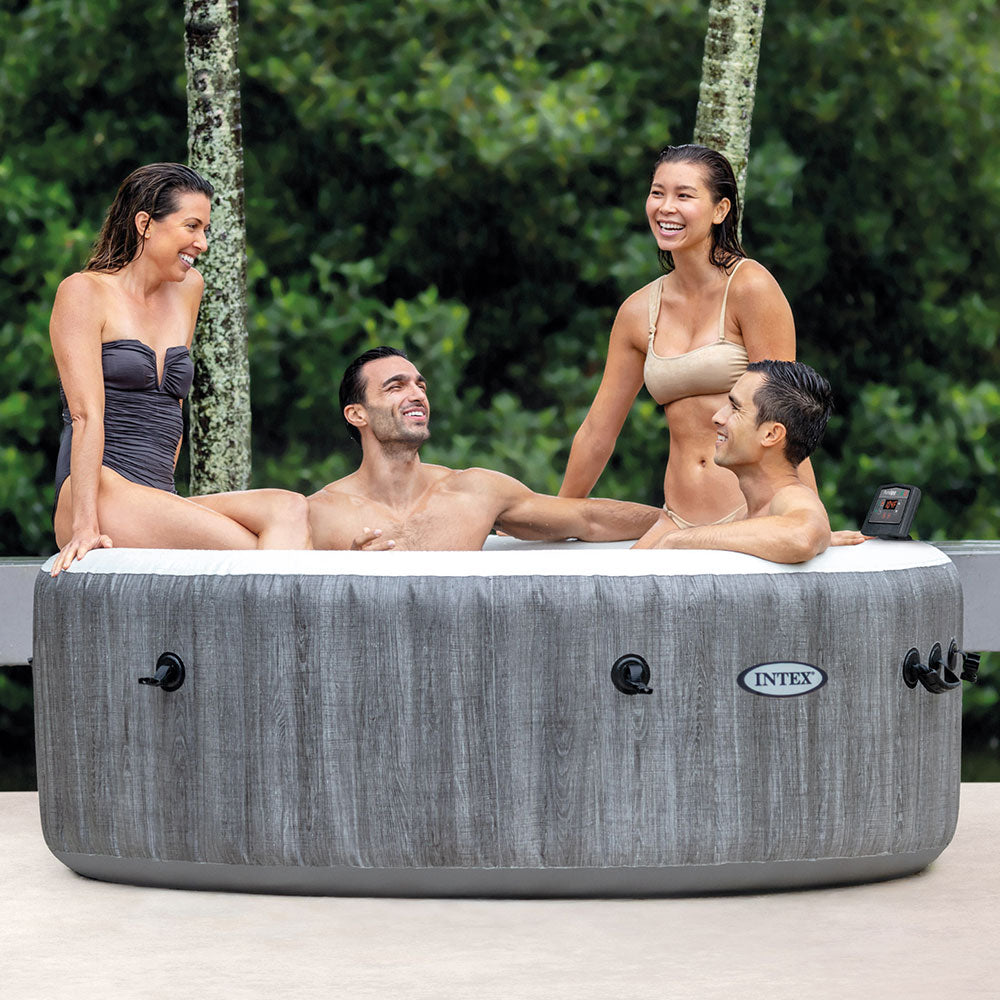 Whirlpool Greywood Deluxe, rund, in Holzoptik, für 4 Personen