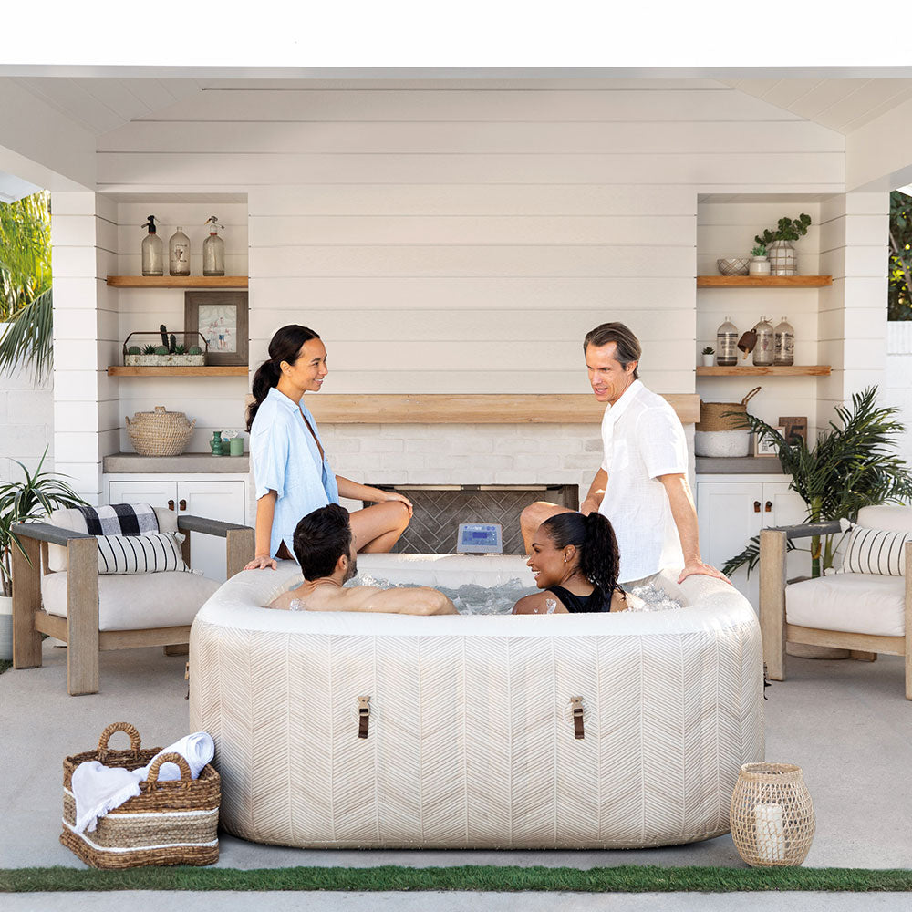 Whirlpool Chevron Deluxe, eckig, Chevron-Muster, für 4 Personen