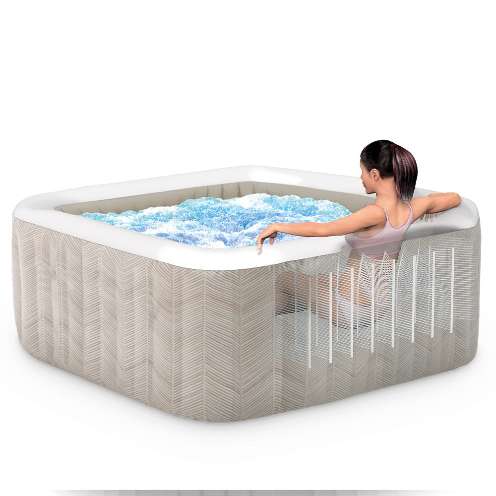 Whirlpool Chevron Deluxe, eckig, Chevron-Muster, für 4 Personen