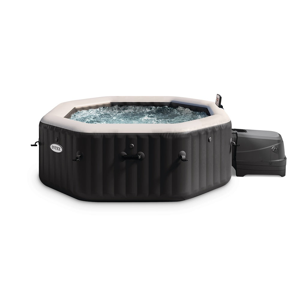 Whirlpool Jet & Bubble Deluxe, achteckig, schwarz, für 4 Personen
