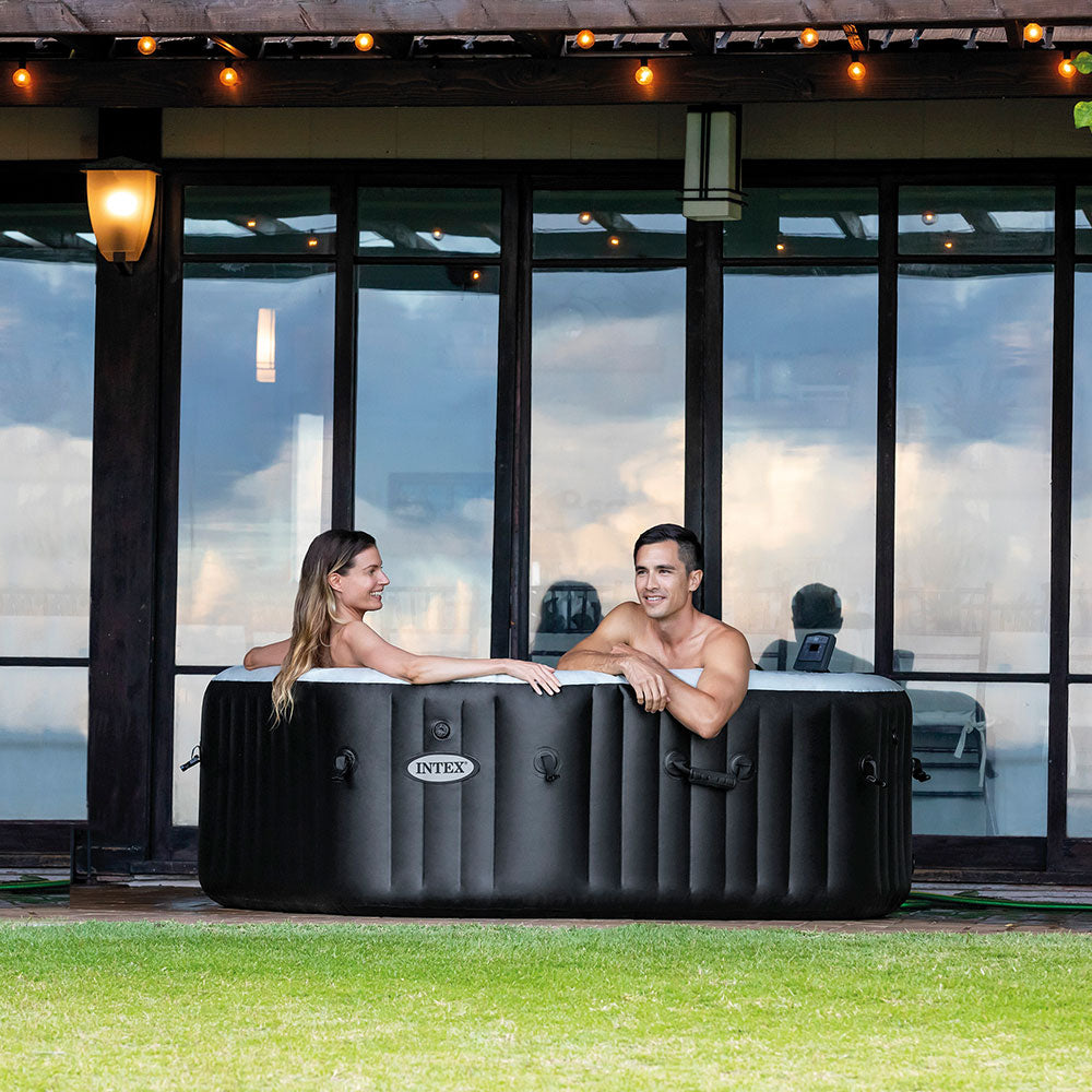 Whirlpool Jet & Bubble Deluxe, achteckig, schwarz, für 4 Personen