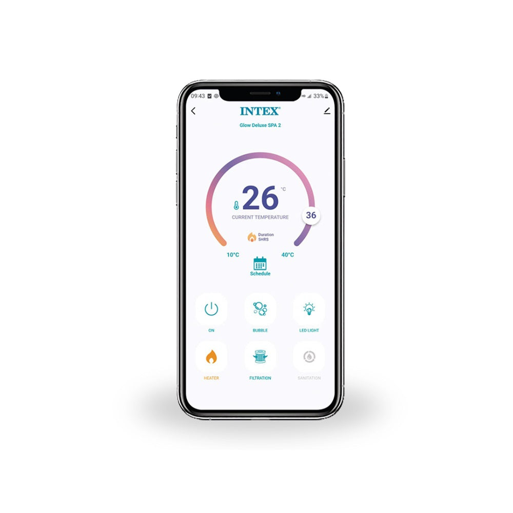 Whirlpool Glow Deluxe, rund, mit mehrfarbiger LED-Beleuchtung, für 4 Personen