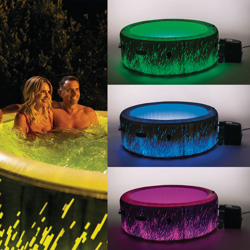 Whirlpool Glow Deluxe, rund, mit mehrfarbiger LED-Beleuchtung, für 4 Personen