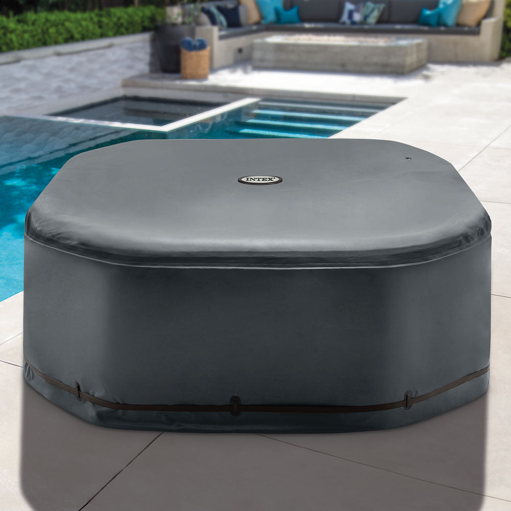 schwarze Abdeckung für achteckige Whirlpools
