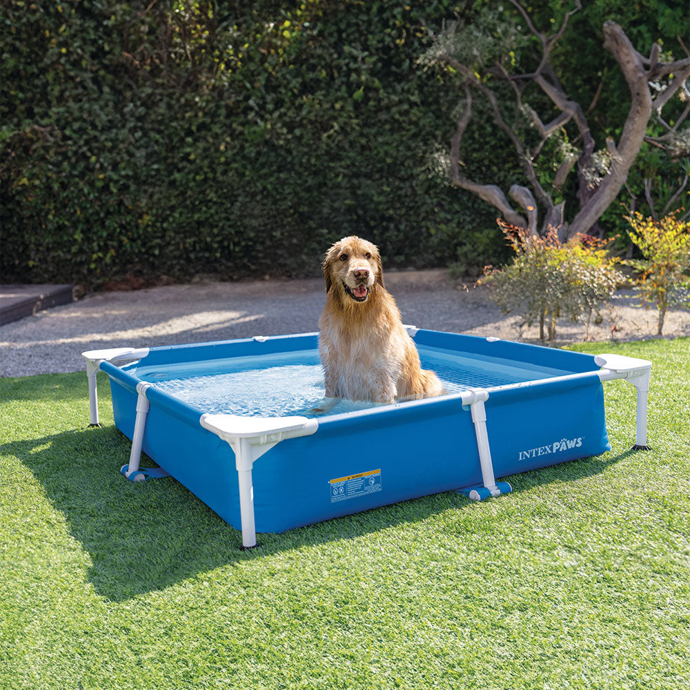 Haustier Frame-Pool, quadratisch, mit 12V Pumpe