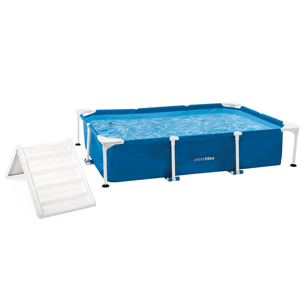 Haustier Frame-Pool, rechteckig, mit Rampe und 12V Pumpe