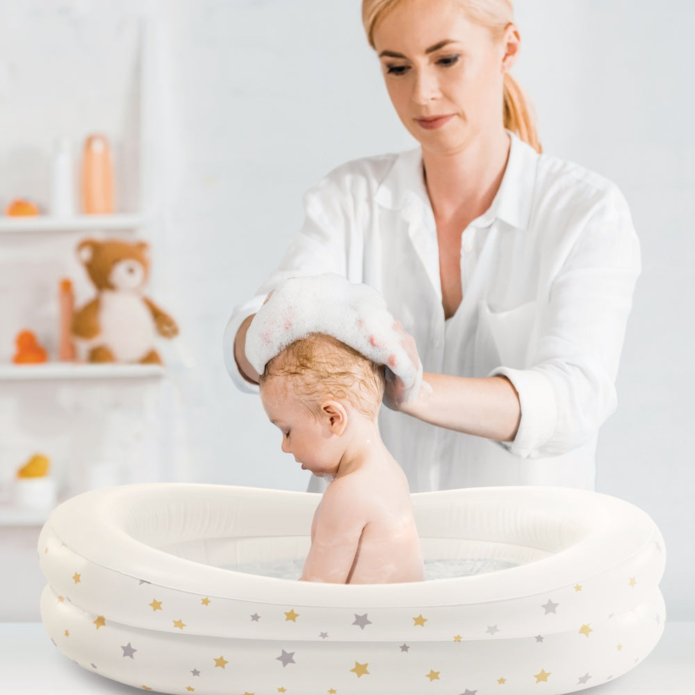 Aufblasbare Babybadewanne mit Handpumpe, 89 x 66 x 25 cm