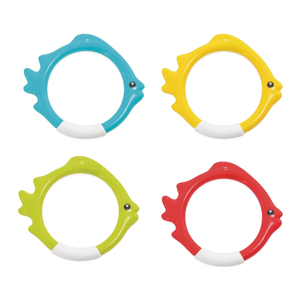 Unterwasser-Tauchringe im Fisch-Design, 4-teiliges Set
