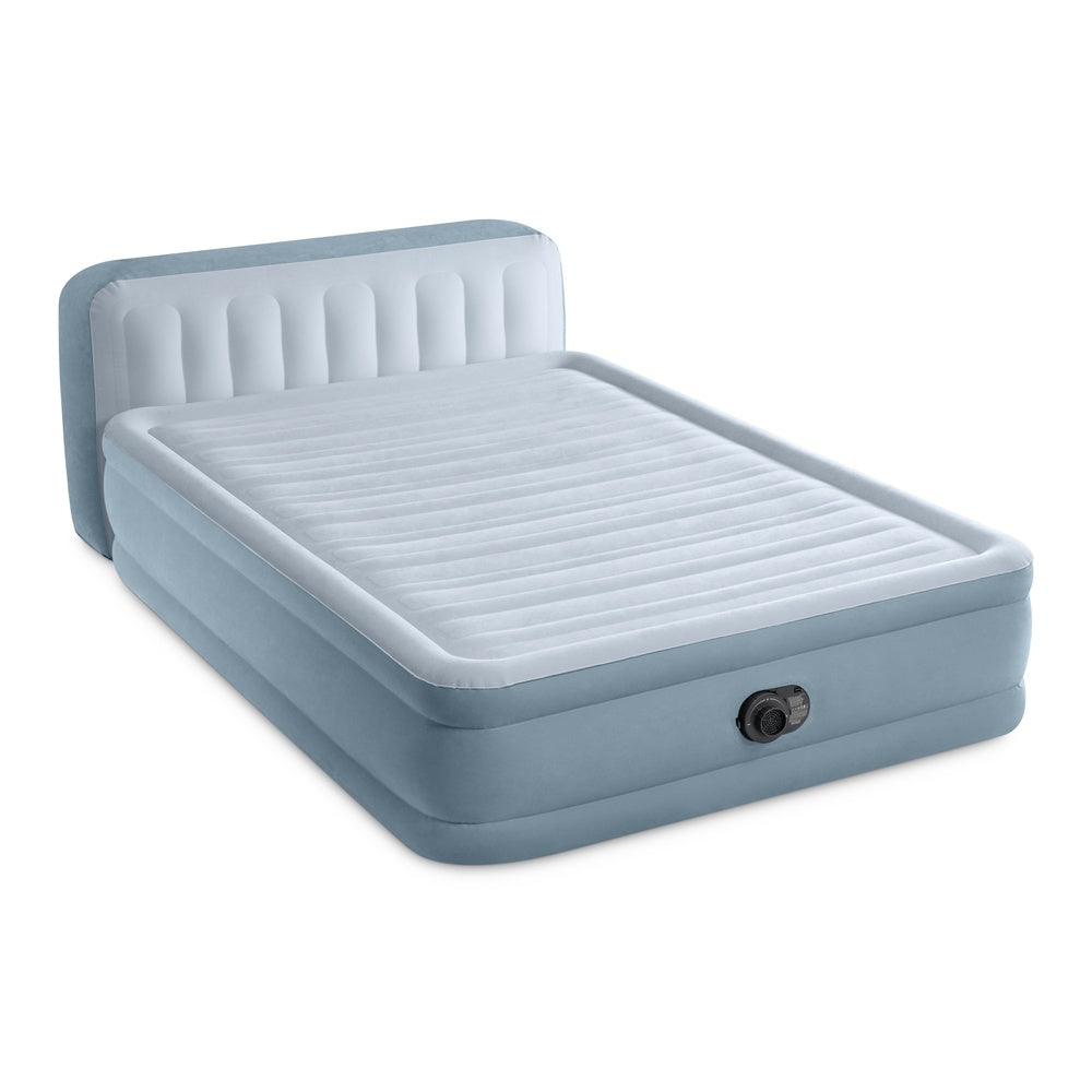Luftbett Deluxe Plush Headboard, 152x236x86cm, mit FastFill Pumpe