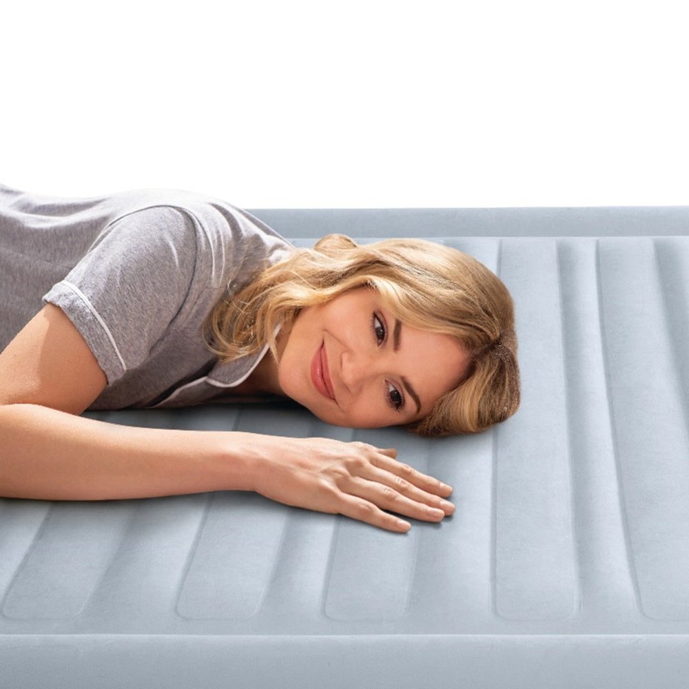 Luftbett Deluxe Plush Headboard, 152x236x86cm, mit FastFill Pumpe