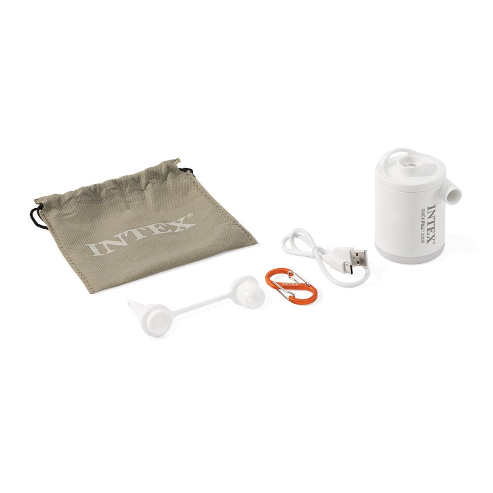 Elektrische Mini USB-Luftpumpe QuickFill USB200R mit Licht & Karabiner