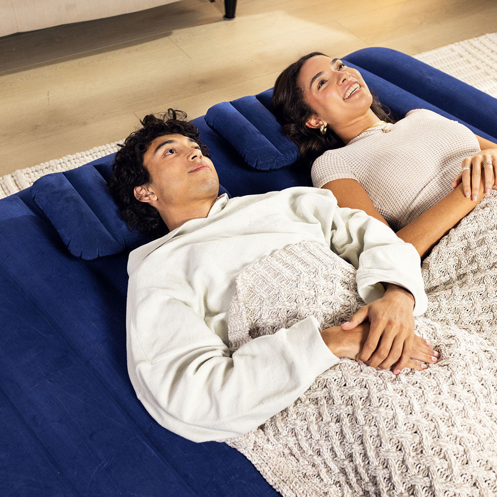 Kissen Downy, blau, 43x28x9cm