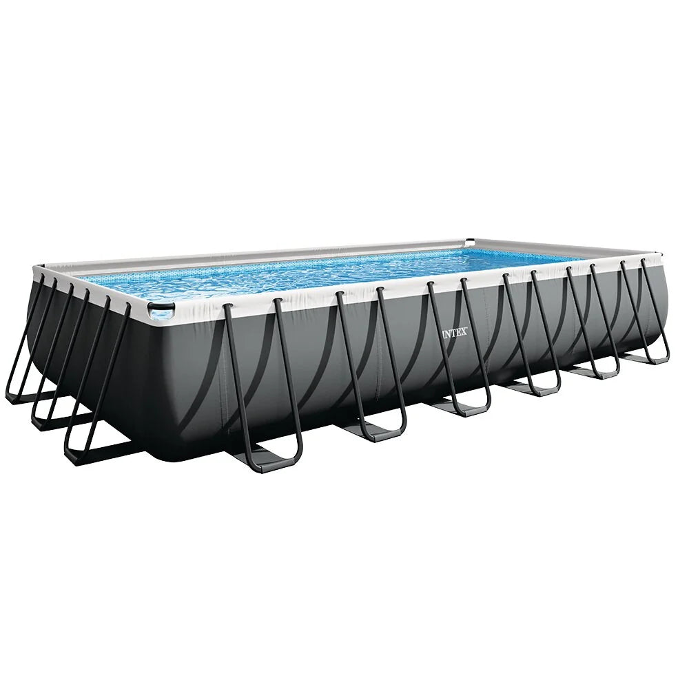 Ultra XTR FrameRectangularPool (7,32 x 3,66 x 1,32 m) inkl. Sandfilter +Salzwassersystem & Zubehör, Reinigungs-Kit und Volleyballnetz