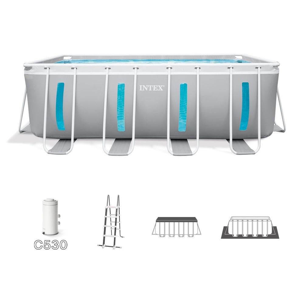 Clearview Prism Frame Pool (4,00 x 2,00 x 1,22m) inkl. Pumpe & Zubehör