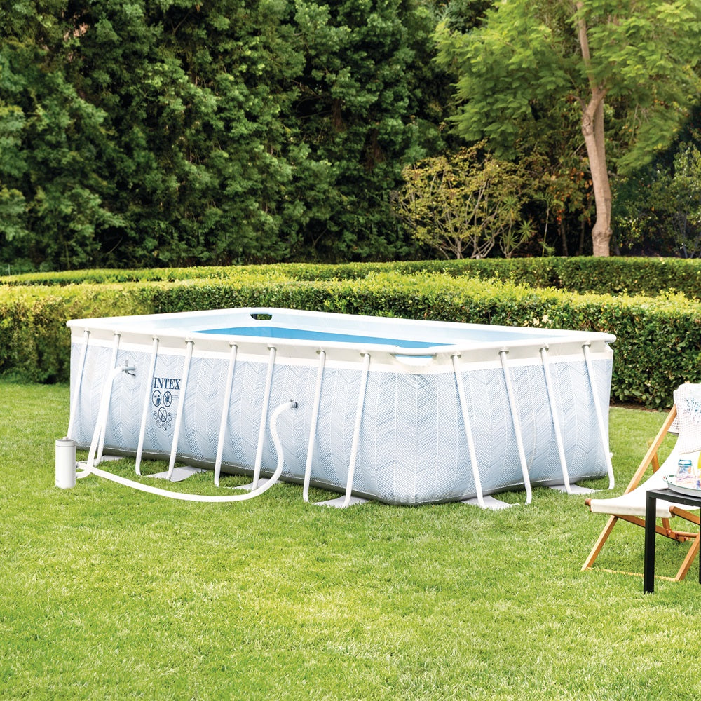 Chevron Prism Frame Pool (4,00 x 2,00 x 1,00m) inkl. Pumpe & Zubehör