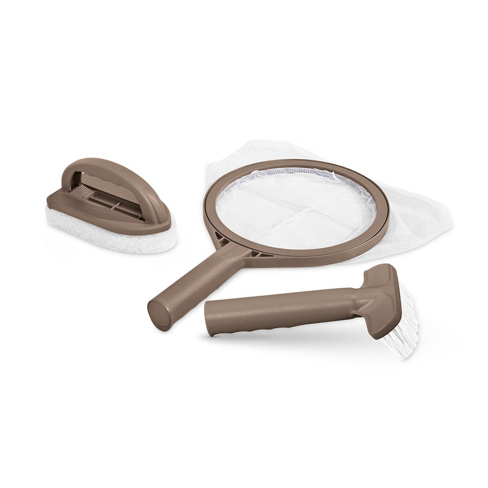 Reinigungsset für aufblasbare Whirlpools, mit Bürste, Kescher und Scheuerschwamm