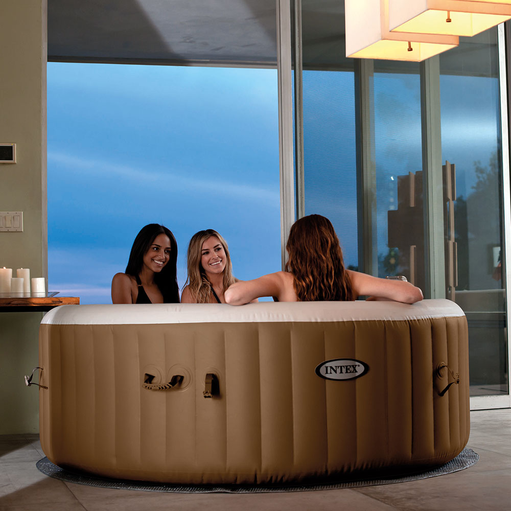 Whirlpool Bubble Massage, rund, olivegrün, für 4 Personen