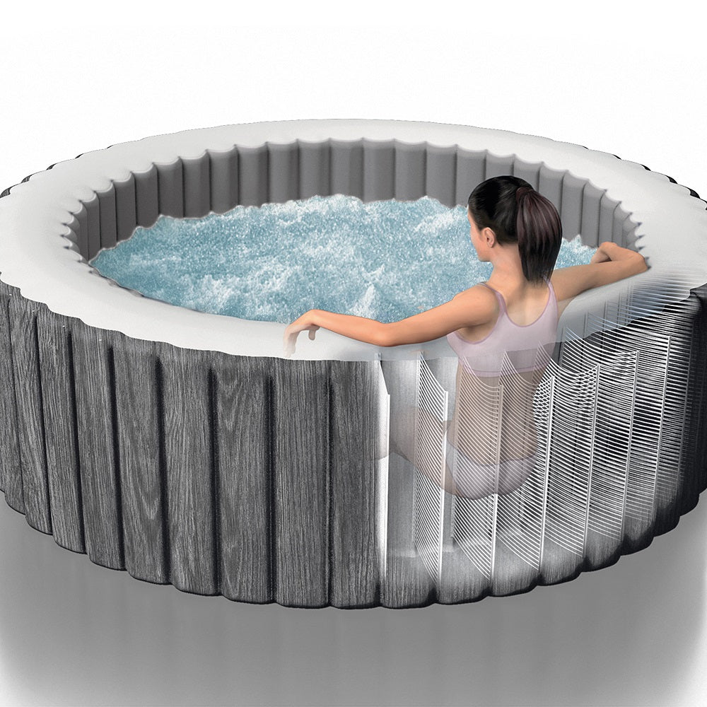 Whirlpool Greywood Deluxe, rund, in Holzoptik, für 6 Personen