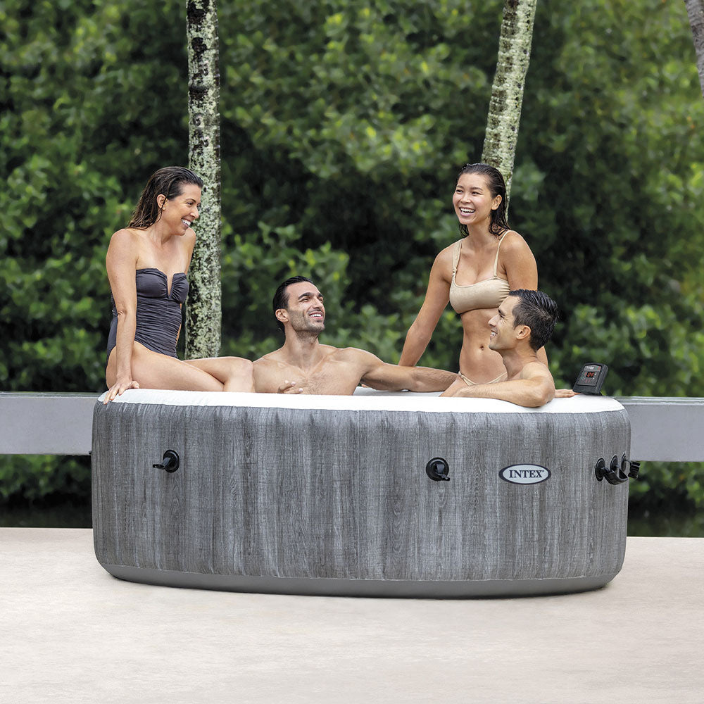 Whirlpool Greywood Deluxe, rund, in Holzoptik, für 6 Personen
