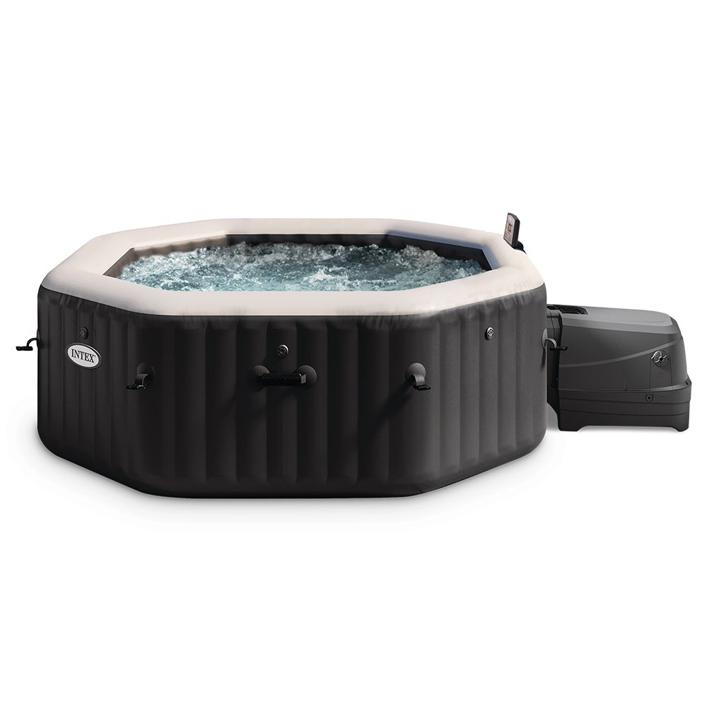 Whirlpool Jet & Bubble Deluxe, achteckig, schwarz, für 6 Personen