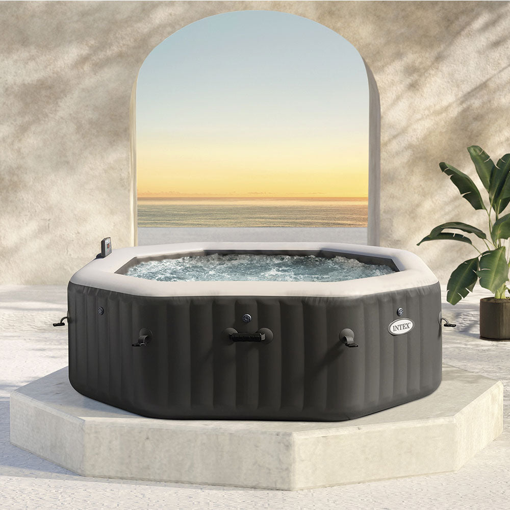 Whirlpool Jet & Bubble Deluxe, achteckig, schwarz, für 6 Personen