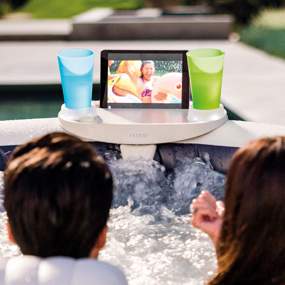 Ablage für Whirlpools, mit LED-Licht, Handy-Halterung und Getränkehalter, 45 x 26 x 16 cm