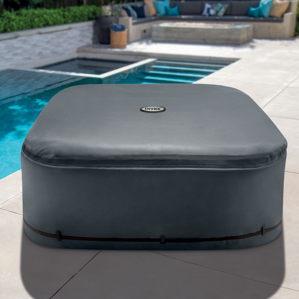 schwarze Abdeckung für eckige Whirlpools