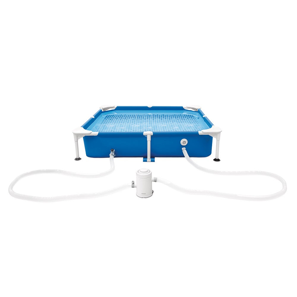 Haustier Frame-Pool, quadratisch, mit 12V Pumpe