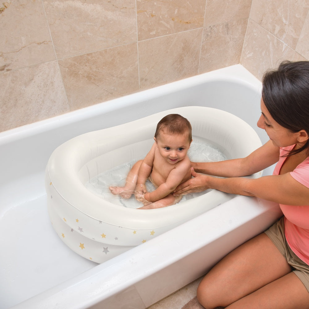 Aufblasbare Babybadewanne mit Handpumpe, 89 x 66 x 25 cm