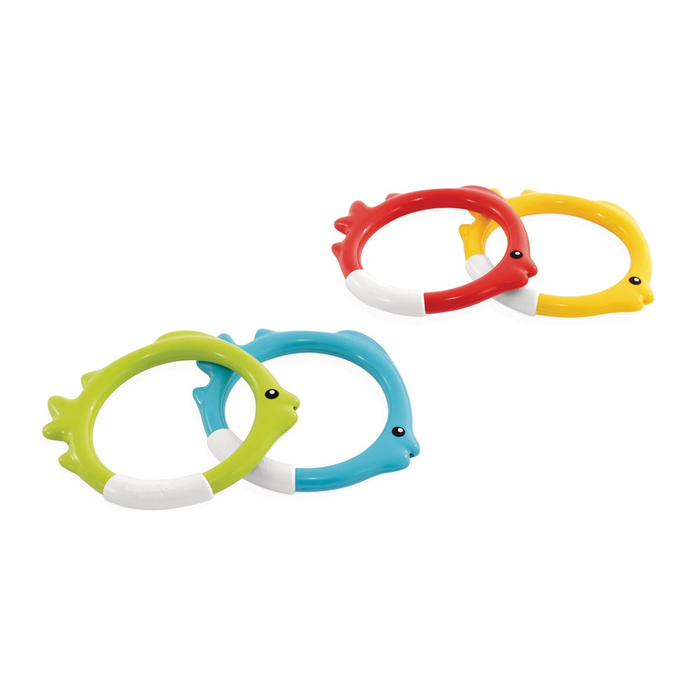 Unterwasser-Tauchringe im Fisch-Design, 4-teiliges Set