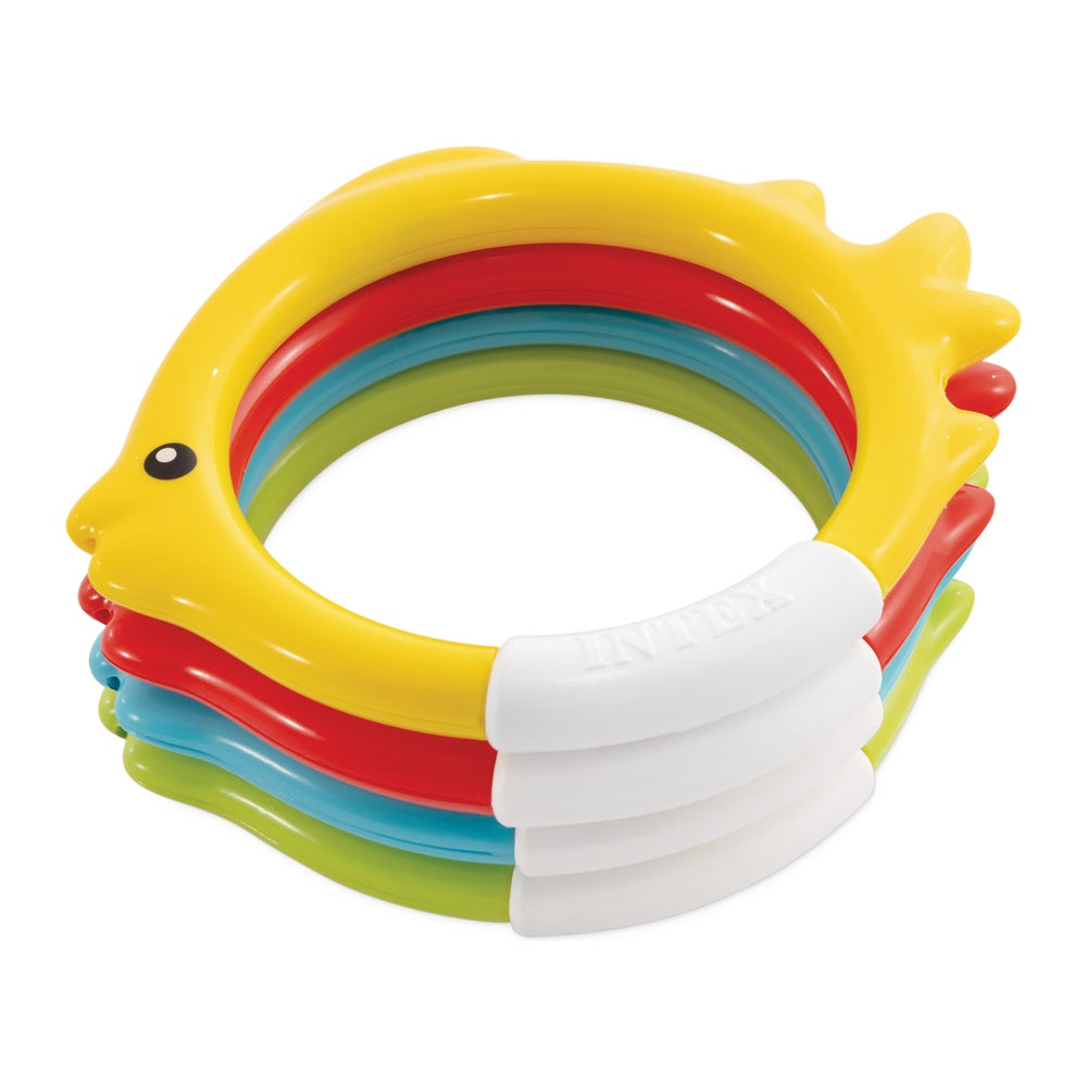 Unterwasser-Tauchringe im Fisch-Design, 4-teiliges Set