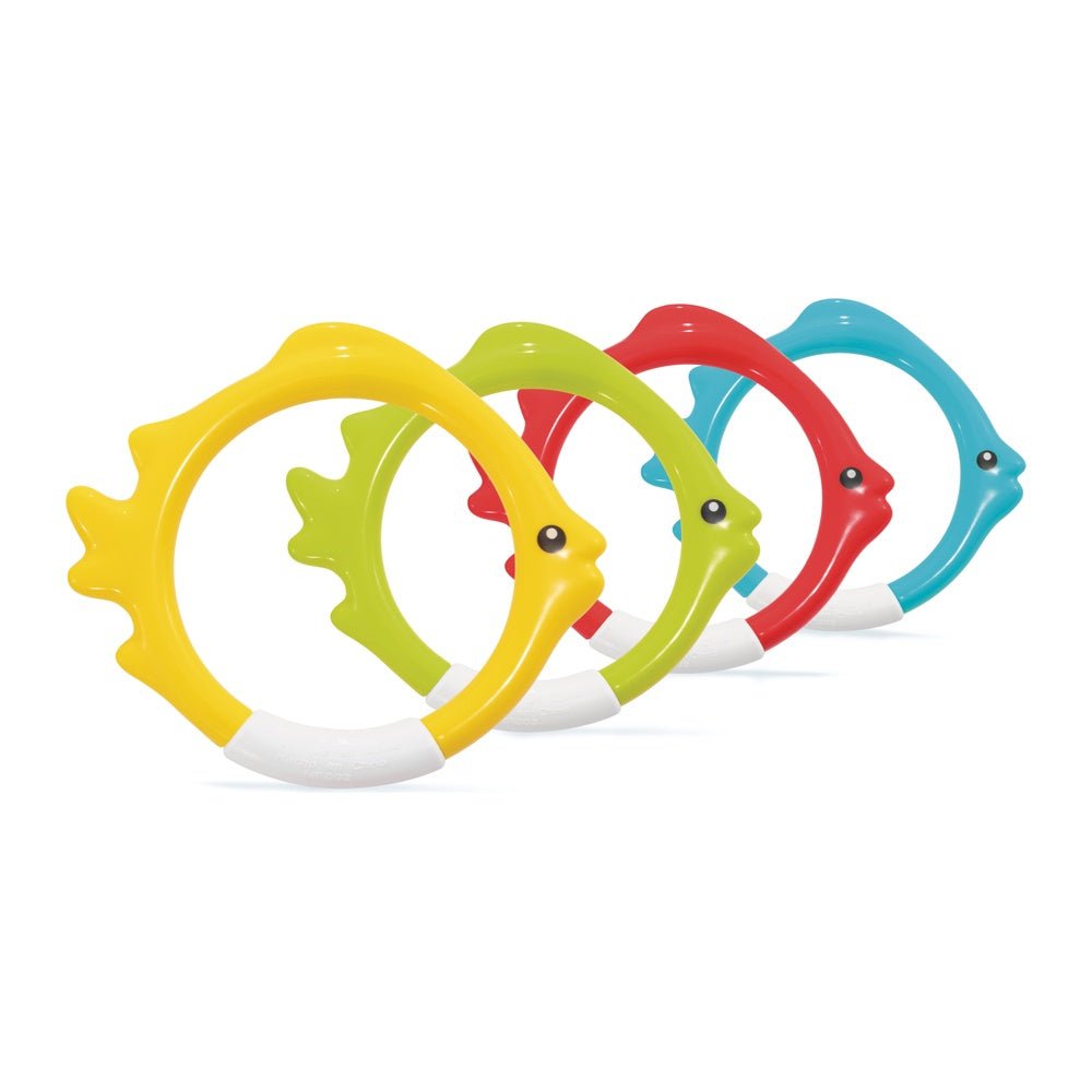 Unterwasser-Tauchringe im Fisch-Design, 4-teiliges Set