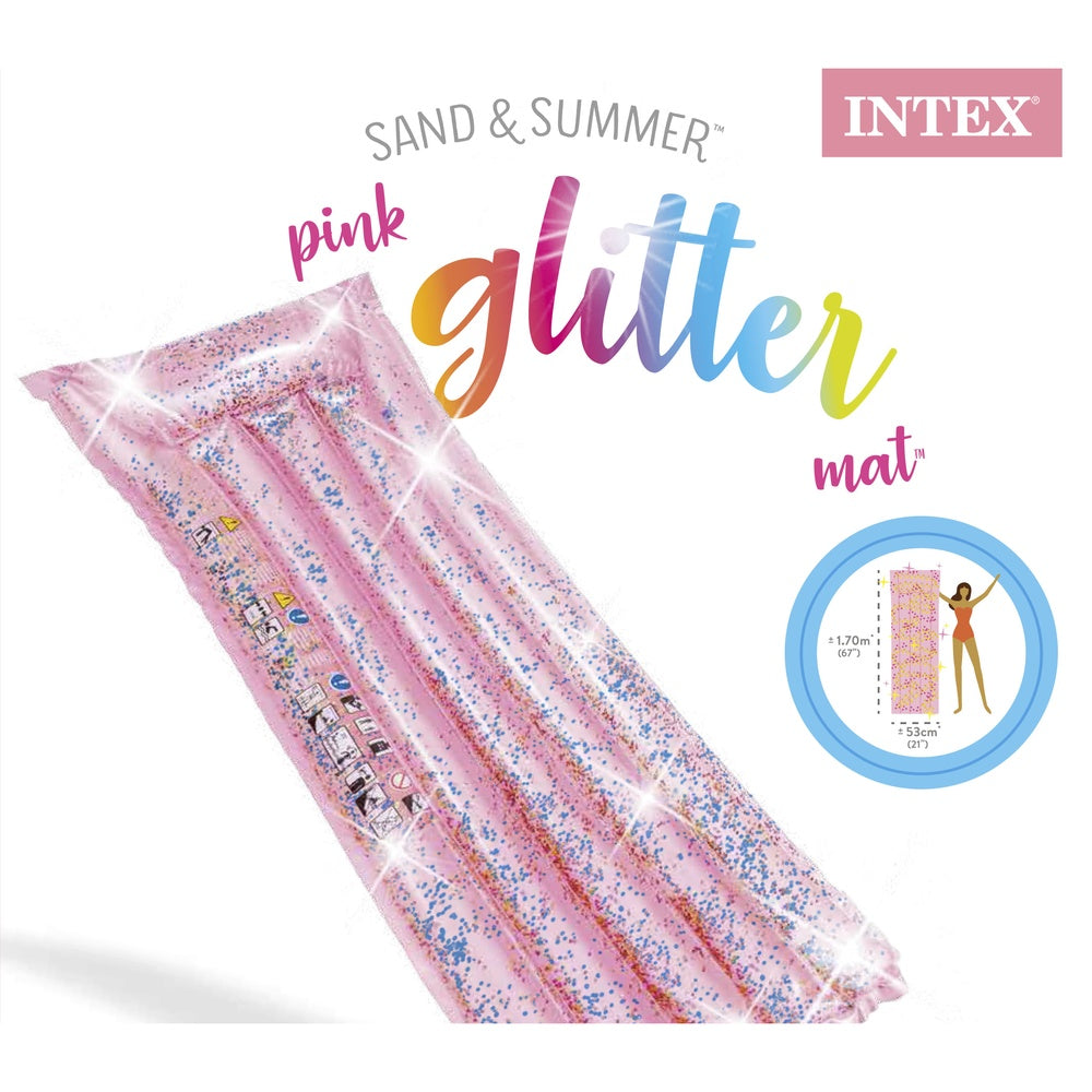 Pink Glitter Luftmatratze (170x53x15cm)