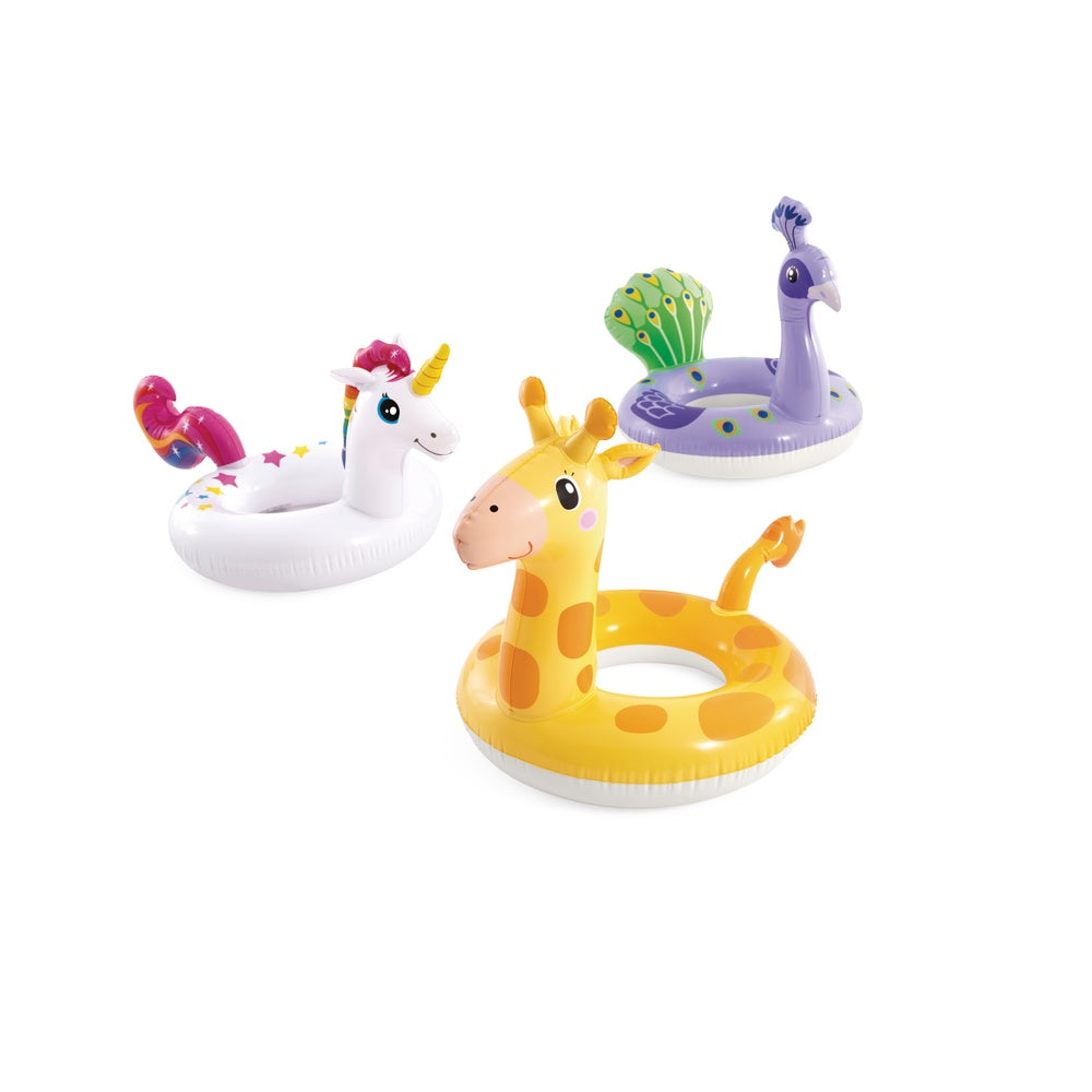 Schwimmring "Big Animal Ring", (Giraffe, Pfau, Einhorn), 3-6 Jahre, zufälliges Design