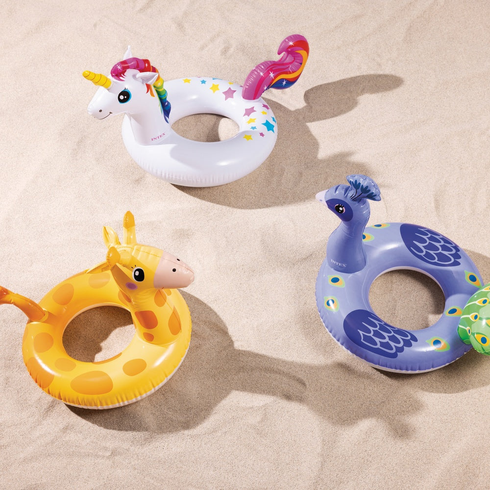 Schwimmring "Big Animal Ring", (Giraffe, Pfau, Einhorn), 3-6 Jahre, zufälliges Design