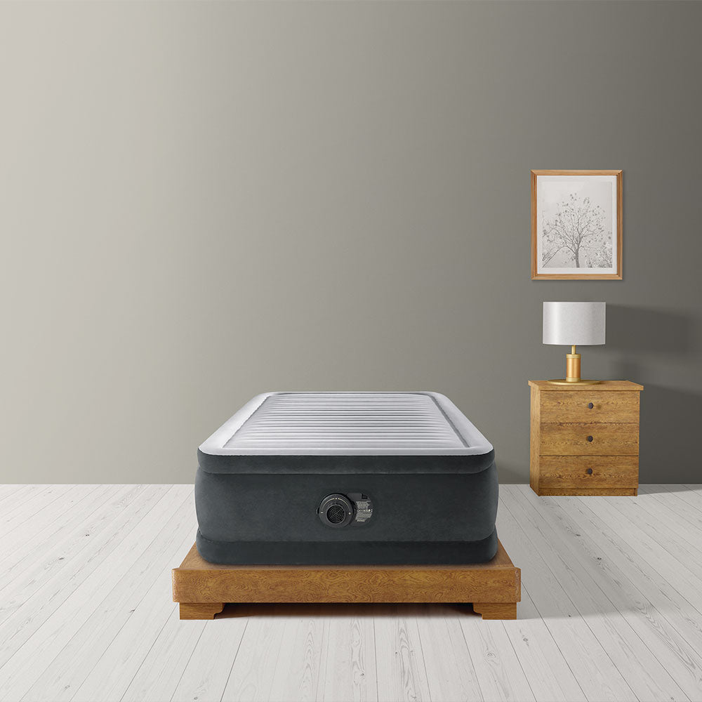 INTEX Luftbett Deluxe Comfort Plush Twin mit FastFill Pumpe