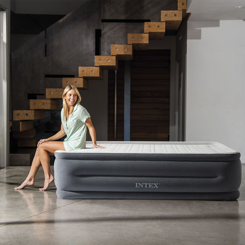 Luftbett Deluxe Comfort Plush HighRise, 152x203x56cm, mit FastFill Pumpe