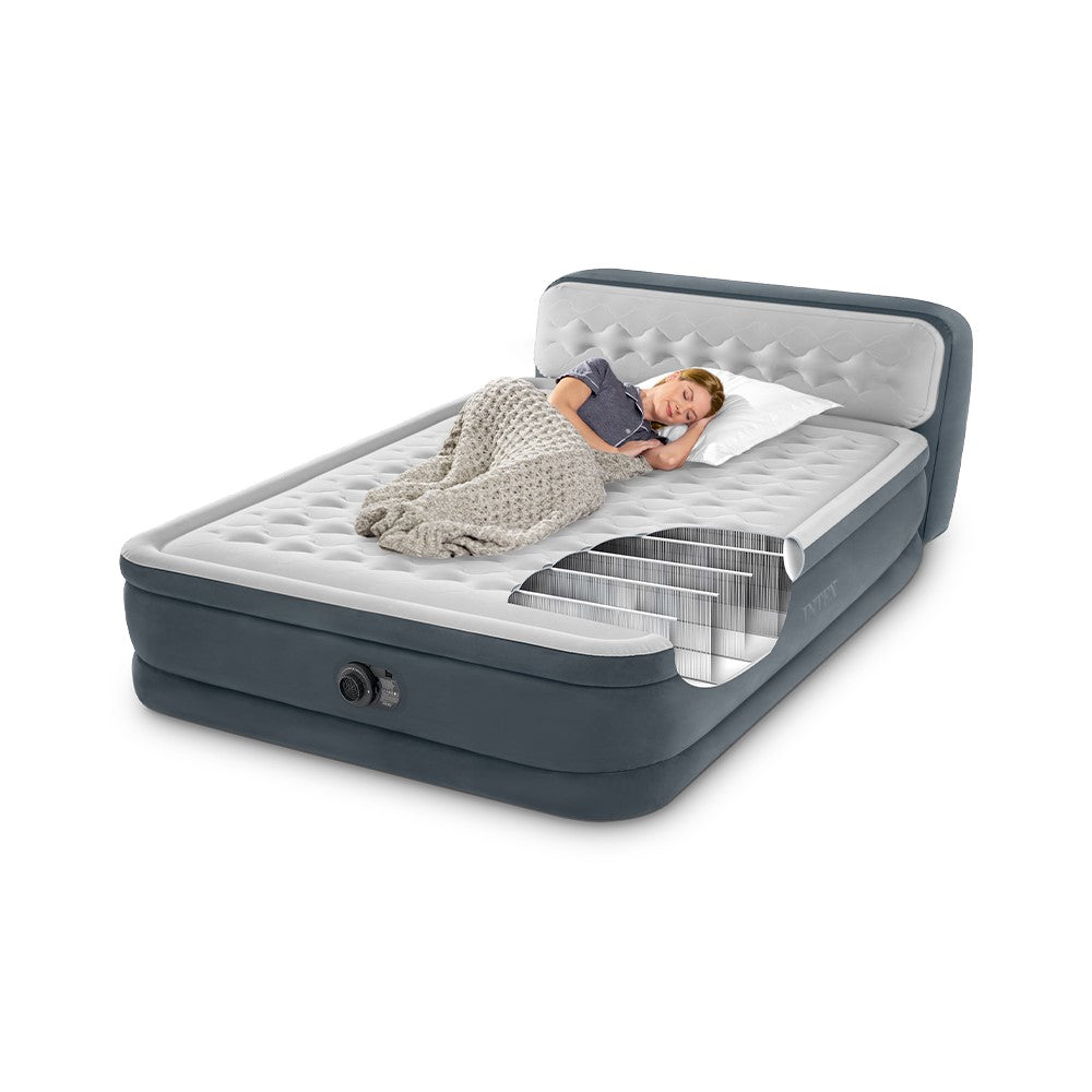 Luftbett Deluxe Ultra Plush Headboard, 152x236x86cm, mit FastFill Pumpe