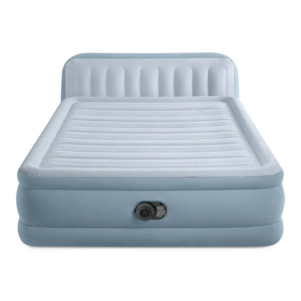 Luftbett Deluxe Plush Headboard, 152x236x86cm, mit FastFill Pumpe