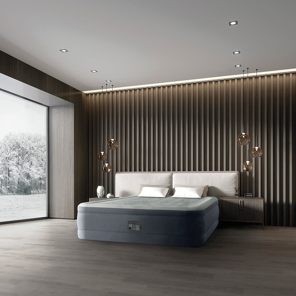 Luftbett Deluxe PremAire I, 152x203x46cm, mit doppellagiger Fiber-Tech Innenkonstruktion und FastFill Pumpe