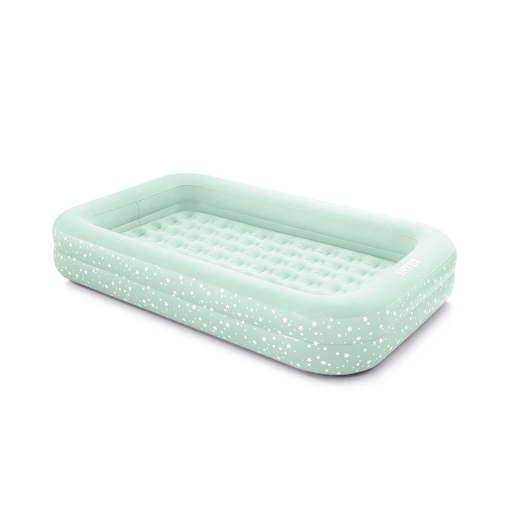 Kinderluftbett grün, Innenmaß 71x132x10cm, mit Handpumpe