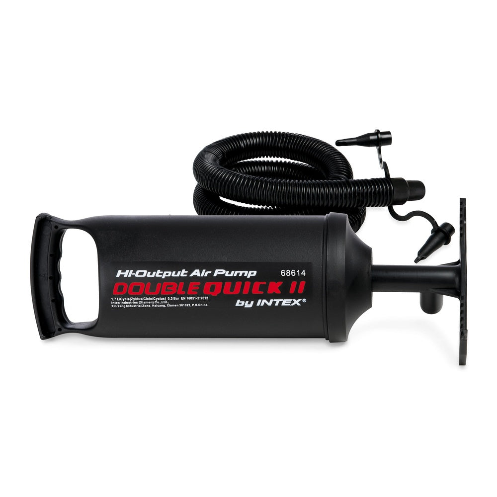 Doppelhub-Luftpumpe 36cm, inkl. 3 Düsenaufsätzen