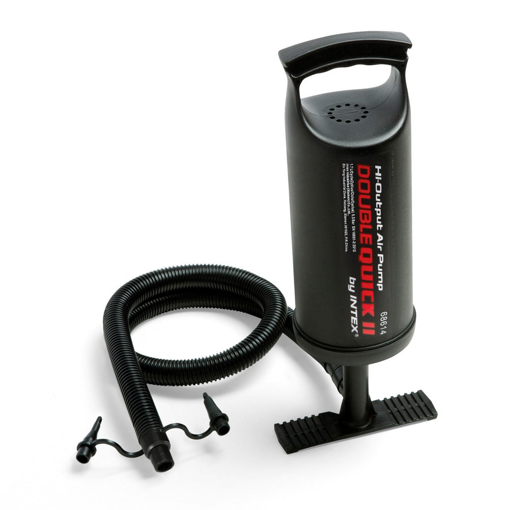 Doppelhub-Luftpumpe 36cm, inkl. 3 Düsenaufsätzen
